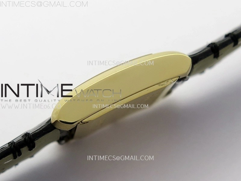 Tank Francaise Ladies 21.2mm YG 8848F 1:1 Best Edition Silver Dial on Black Leather Strap Ronda Quartz V2